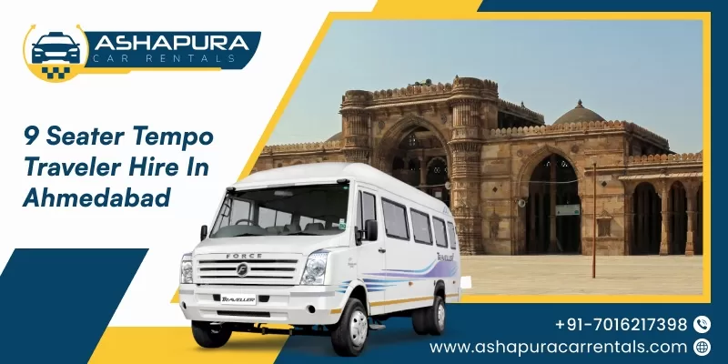 9 seater Tempo Traveler hire in Ahmedabad